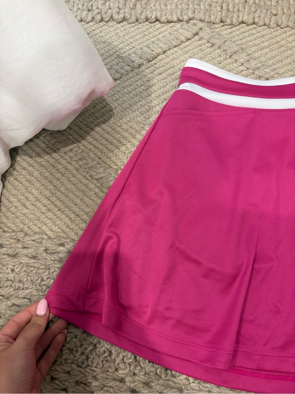 PGA Tour Hot Pink Athletic Skort with White Waistband - Picture 2 of 9